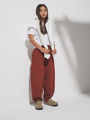 The Set 2 Pack Barrel Leg Joggers Brown/Ecru - Image 4 of 6