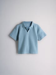 The Set 2 Pack Rib Trophy Neck Top and Short Set Blue/Neutral - Image 2 of 6