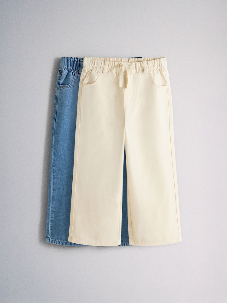 The Set 2 Pack Tie Waist Pull On Jean Pink/Ecru - Image 1 of 6