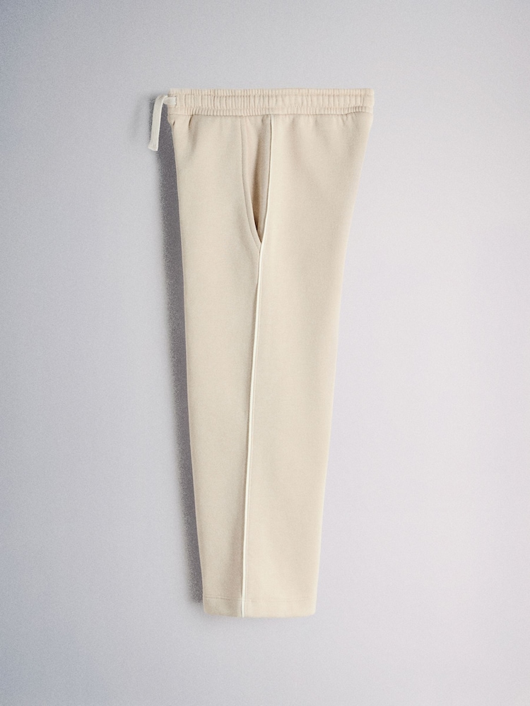 The Set Piped Zip Through Funnel Neck Top and Wide Leg Jogger Set Brown/Cream - Image 6 of 6