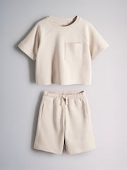 The Set 2 Pack Jersey Interlock Short Sleeve Pocket T-Shirt and Short Set Green/Brown - Image 6 of 6