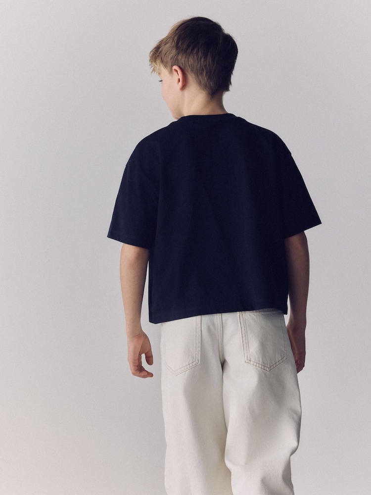 The Set 5 Pack Cropped Oversized Jersey Short Sleeve T-Shirts - Imaginea 6 din 6