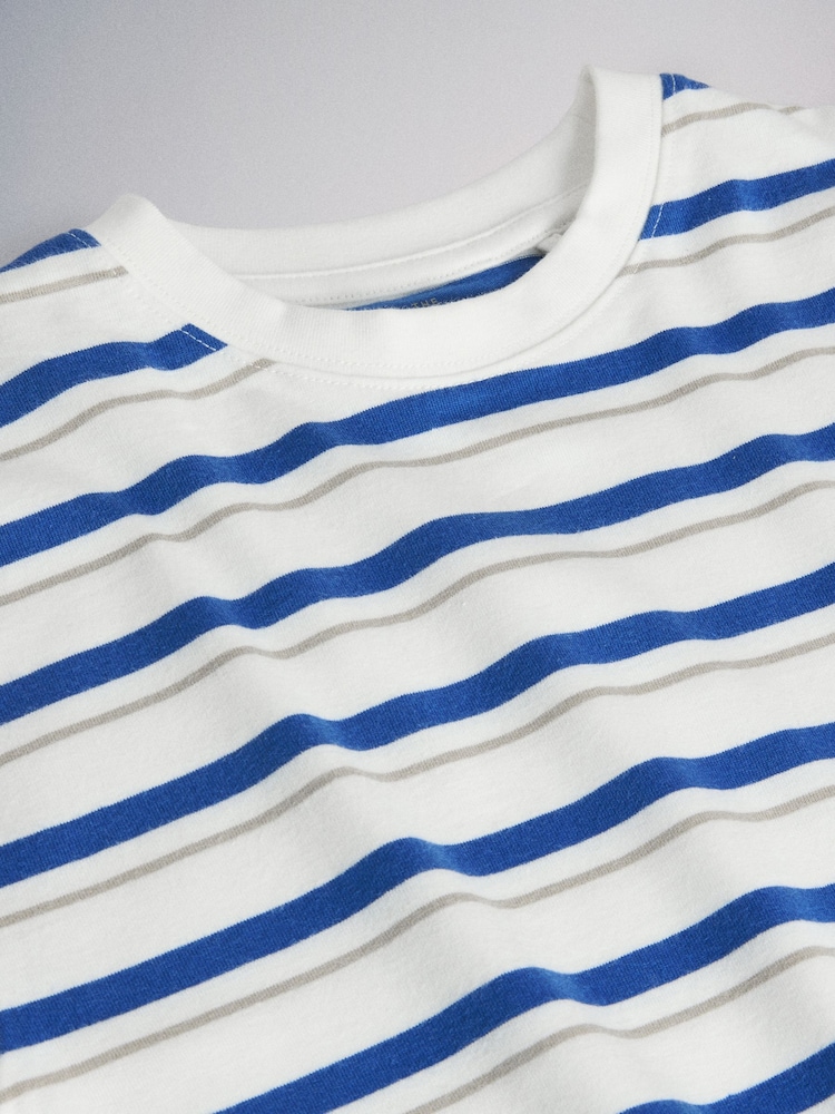 The Set 5 Pack Cropped Oversized Jersey Short Sleeve T-Shirts Blue/White/Green/Stripe - Image 7 of 7