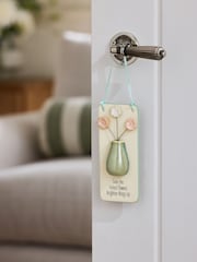 Sage Green Floral Vase Ceramic Hanging Decoration - Image 1 of 3