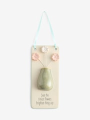 Sage Green Floral Vase Ceramic Hanging Decoration - Image 3 of 3