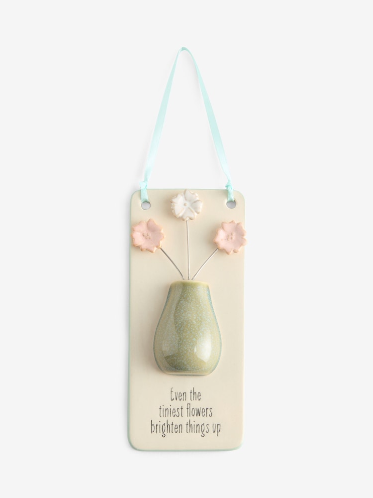 Sage Green Floral Vase Ceramic Hanging Decoration - Image 3 of 3
