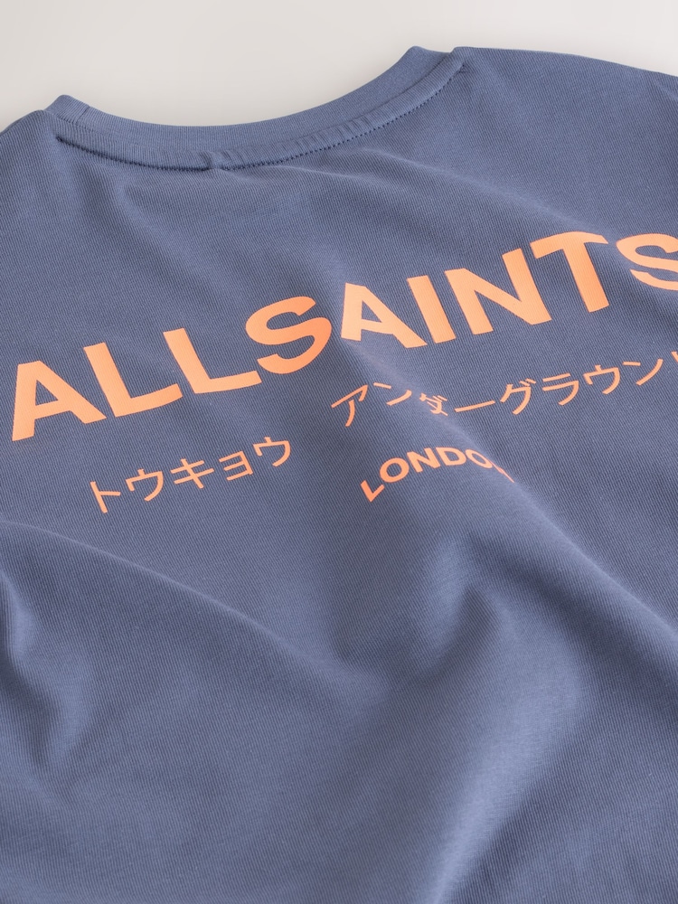 smALLSAINTS Mid Blue Oversized Underground Crew Neck Cotton T-Shirt - Image 7 of 7 smALLSAINTS Mid Blue Oversized Underground Crew Neck Cotton T-Shirt - Image 7 of 7
