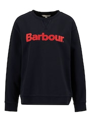 Barbour® Navy Hartland Crew Sweatshirt - Image 6 of 7
