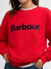 Barbour® Red Hartland Crew Sweatshirt - Image 4 of 7