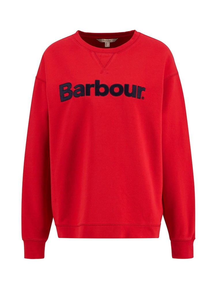 Barbour® Red Hartland Crew Sweatshirt - Image 7 of 7 Barbour® Red Hartland Crew Sweatshirt - Image 7 of 7