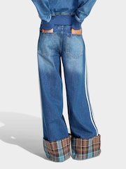 adidas Originals Blue Denim Wide Leg Jeans - Image 2 of 6