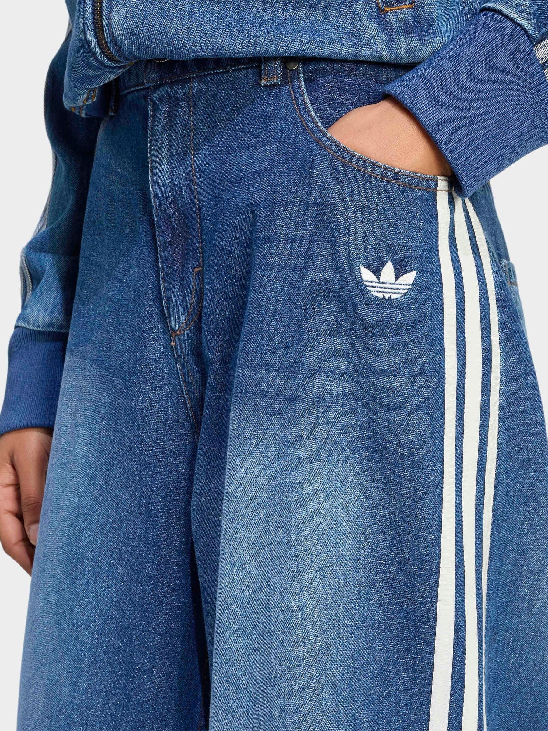 Buy adidas Originals Blue Denim Wide Leg Jeans from Next USA