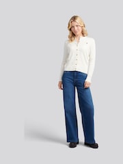 U.S. Polo Assn. White Fine Cable Knit Cardigan - Image 3 of 5