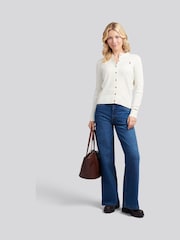 U.S. Polo Assn. White Fine Cable Knit Cardigan - Image 5 of 5
