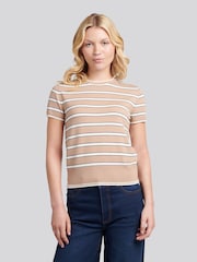 U.S. Polo Assn. Natural Stripe Crew Neck Jumper - Image 1 of 1