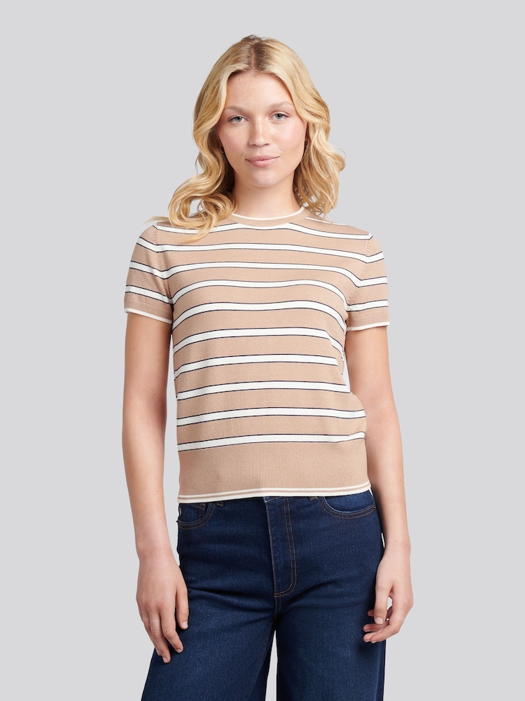 U.S. Polo Assn. Natural Stripe Crew Neck Jumper - Image 1 of 1 U.S. Polo Assn. Natural Stripe Crew Neck Jumper - Image 1 of 1