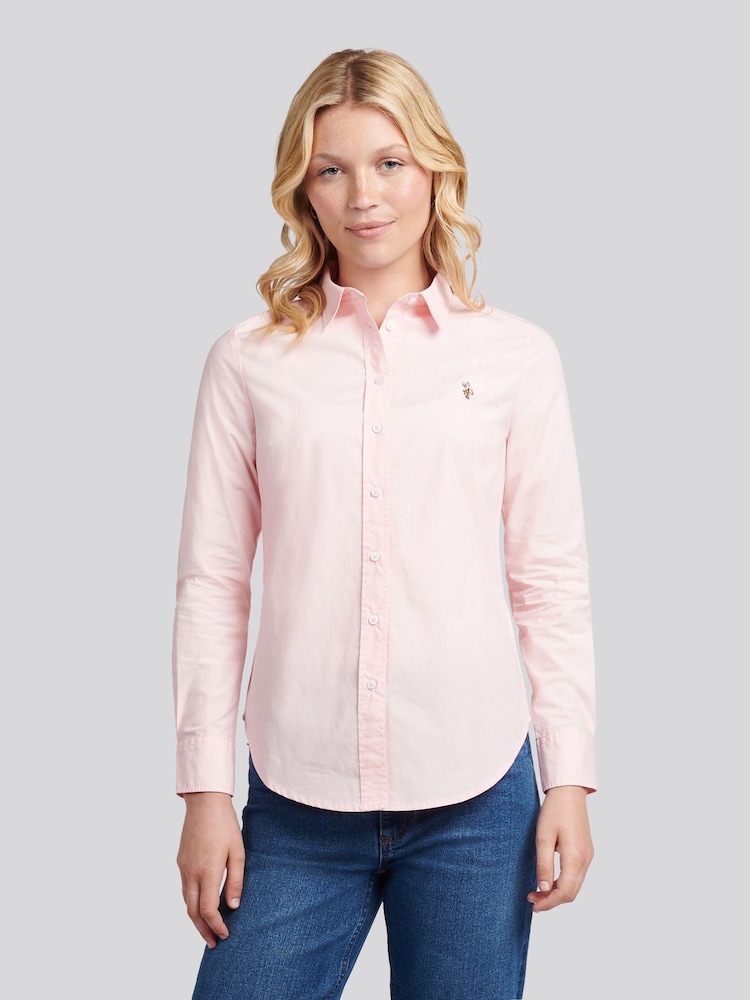 U.S. Polo Assn. Pink Stretch Classic Fit Oxford Shirt - Image 1 of 10