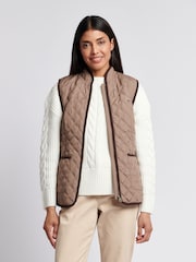 U.S. Polo Assn. Brown Bound Quilted Hacking Gilet - Image 1 of 10