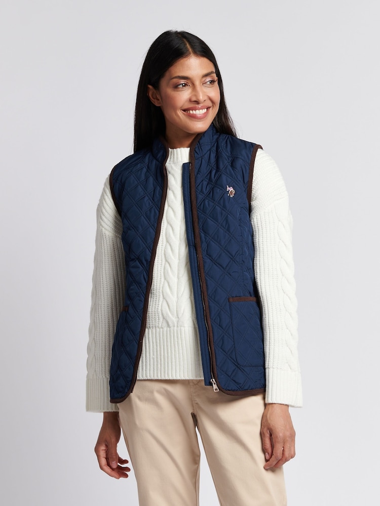 U.S. Polo Assn. Blue Bound Quilted Hacking Gilet - Image 1 of 10 U.S. Polo Assn. Blue Bound Quilted Hacking Gilet - Image 1 of 10