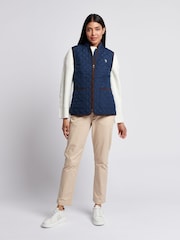 U.S. Polo Assn. Blue Bound Quilted Hacking Gilet - Image 3 of 10