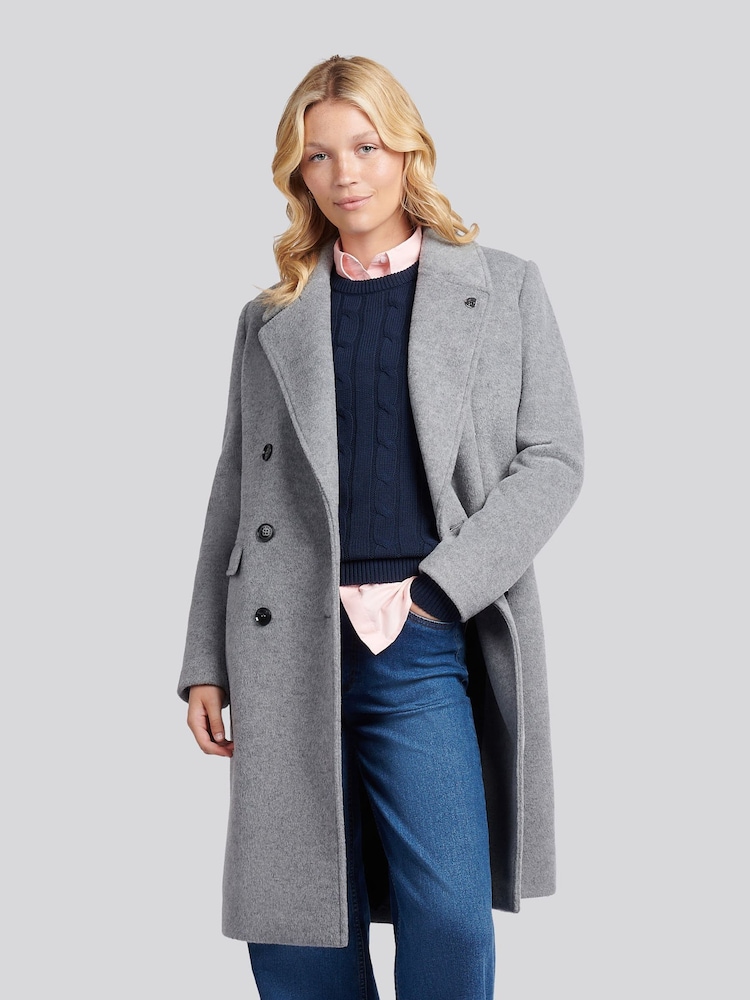 U.S. Polo Assn. Grey Wool Blend Double Breasted Coat - Image 2 of 12 U.S. Polo Assn. Grey Wool Blend Double Breasted Coat - Image 2 of 12