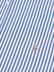 Azul - U.S. Polo Assn. Cotton Poplin Loose Fit Stripe Shirt - Imagem 9 de 10