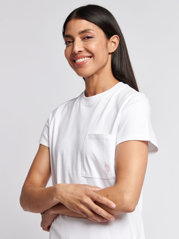 U.S. Polo Assn White Crew Neck Pocket T-Shirt - Image 2 of 7 U.S. Polo Assn White Crew Neck Pocket T-Shirt - Image 2 of 7