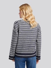 U.S. Polo Assn. Blue Textured Stripe Jumper - Image 2 of 3