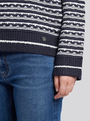 U.S. Polo Assn. Blue Textured Stripe Jumper - Image 3 of 3