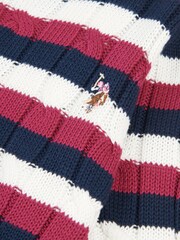 U.S. Polo Assn. Črtast progast pulover z okroglim ovratnikom - Slika 7 iz 7