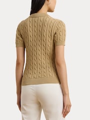 rjava - Lauren Ralph Lauren pletena polo majica z logotipom Natrissa - Slika 4 iz 7