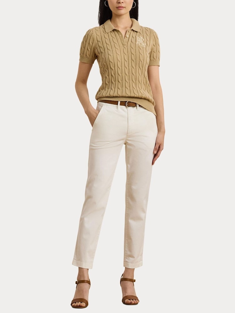 Lauren Ralph Lauren Natrissa Embridered Logo Cable Knit Polo Shirt - Image 3 of 3 Lauren Ralph Lauren Natrissa Embridered Logo Cable Knit Polo Shirt - Image 3 of 3