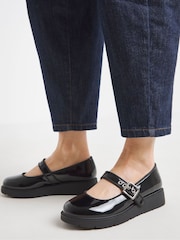 Simply Be Black Extra Wide Fit Chunky Mary Jane Shoe - Image 2 of 4