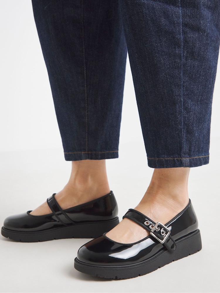 Simply Be Black Extra Wide Fit Chunky Mary Jane Shoe - Image 2 of 4
