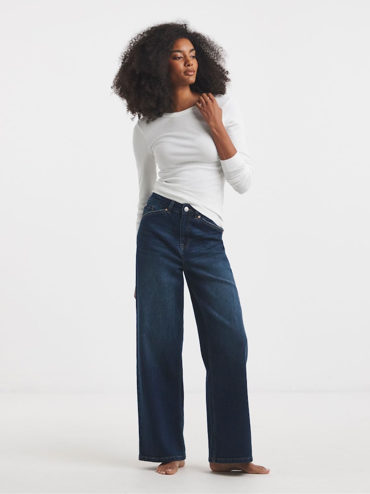 Simply Be Blue 99/1 Slouchy Wide Leg Jeans - Image 1 of 4 Simply Be Blue 99/1 Slouchy Wide Leg Jeans - Image 1 of 4
