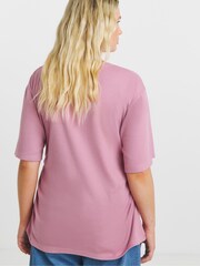 Simply Be Pink Cinched Waist T-Shirt - Image 2 of 4