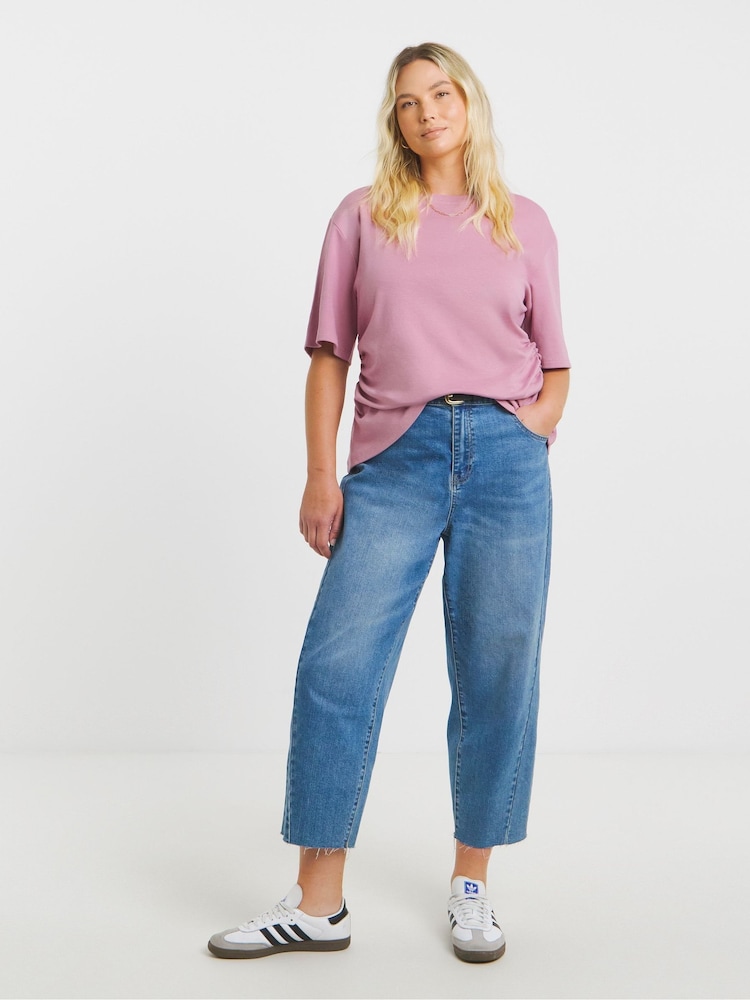 Simply Be Pink Cinched Waist T-Shirt - Image 4 of 4 Simply Be Pink Cinched Waist T-Shirt - Image 4 of 4