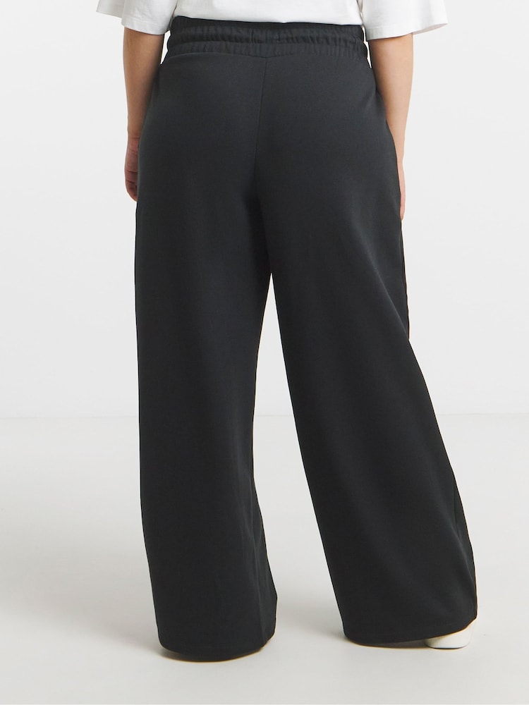 Simply Be Black Tie Waist Wide Leg Joggers - Image 2 of 4 Simply Be Black Tie Waist Wide Leg Joggers - Image 2 of 4