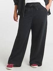 Simply Be Black Tie Waist Wide Leg Joggers - Image 3 of 4