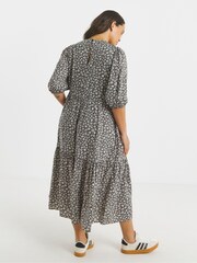 Simply Be Grey Tiered Midi Dress - Image 2 of 4