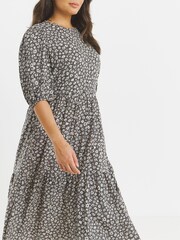 Simply Be Grey Tiered Midi Dress - Image 3 of 4