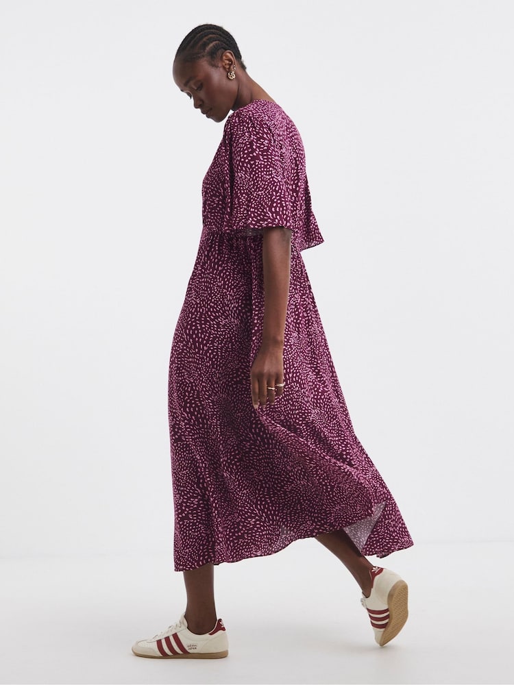 Simply Be Purple Button Up Midi Dress - Image 2 of 4
