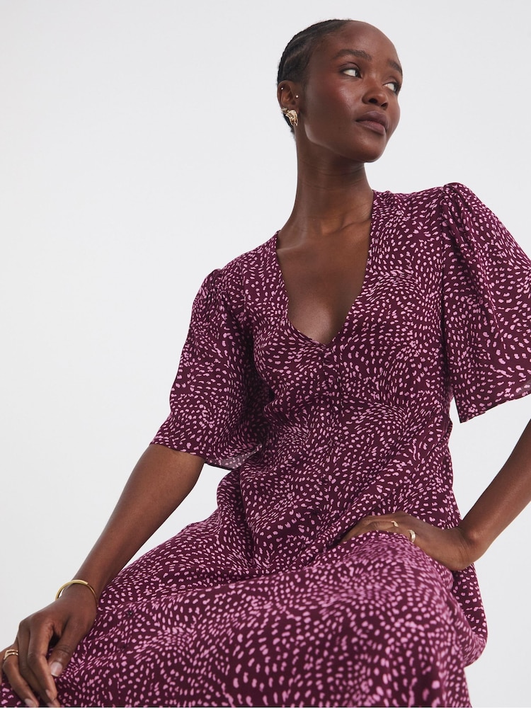 Simply Be Purple Button Up Midi Dress - Image 4 of 4