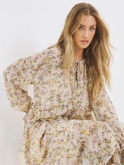 Simply Be Natural Georgette Frill Maxi Dress - Image 3 of 4