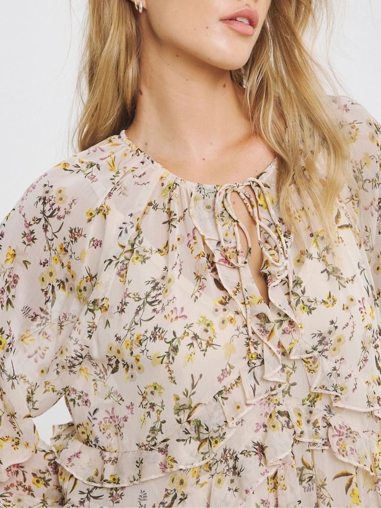 Simply Be Natural Georgette Frill Maxi Dress - Image 4 of 4 Simply Be Natural Georgette Frill Maxi Dress - Image 4 of 4