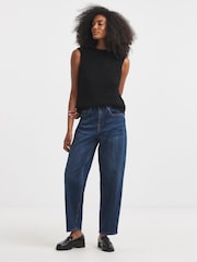 Simply Be Blue Smart Tapered Barrel Jeans - Image 1 of 4