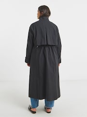 Simply Be Black Funel Neck Longline Tech Parka - Image 2 of 4