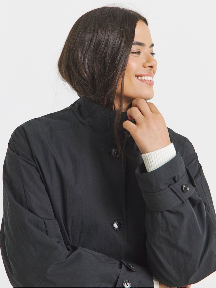 Simply Be Black Funel Neck Longline Tech Parka - Image 4 of 4 Simply Be Black Funel Neck Longline Tech Parka - Image 4 of 4
