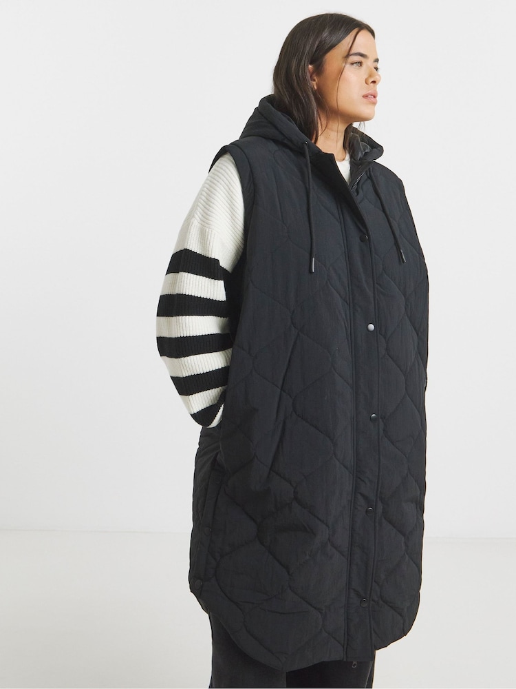 Simply Be Black Quilted Hybrid Jacket - Image 4 of 4 Simply Be Black Quilted Hybrid Jacket - Image 4 of 4