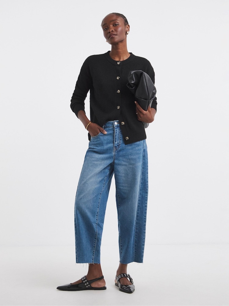 Simply Be Black Crew Neck Cardigan - Image 4 of 4